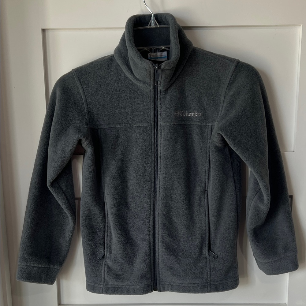 Columbia Gray Full-Zip Fleece Jacket Youth Small